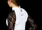 White/Black FULL lace Longsleeve crystal front