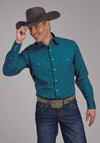 Roper 2221 Solid (Teal) - Men's Western Shirt