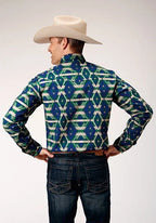 Roper 1814 Aztec Allover Print (Navy) - Men's Western Shirt