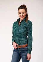 Roper 1836 Cross Walk Foulard (Green) - Women's Western Shirt