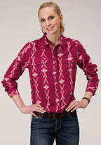 Roper 1275 Aztec Print (Wine) - Women's Western Shirt