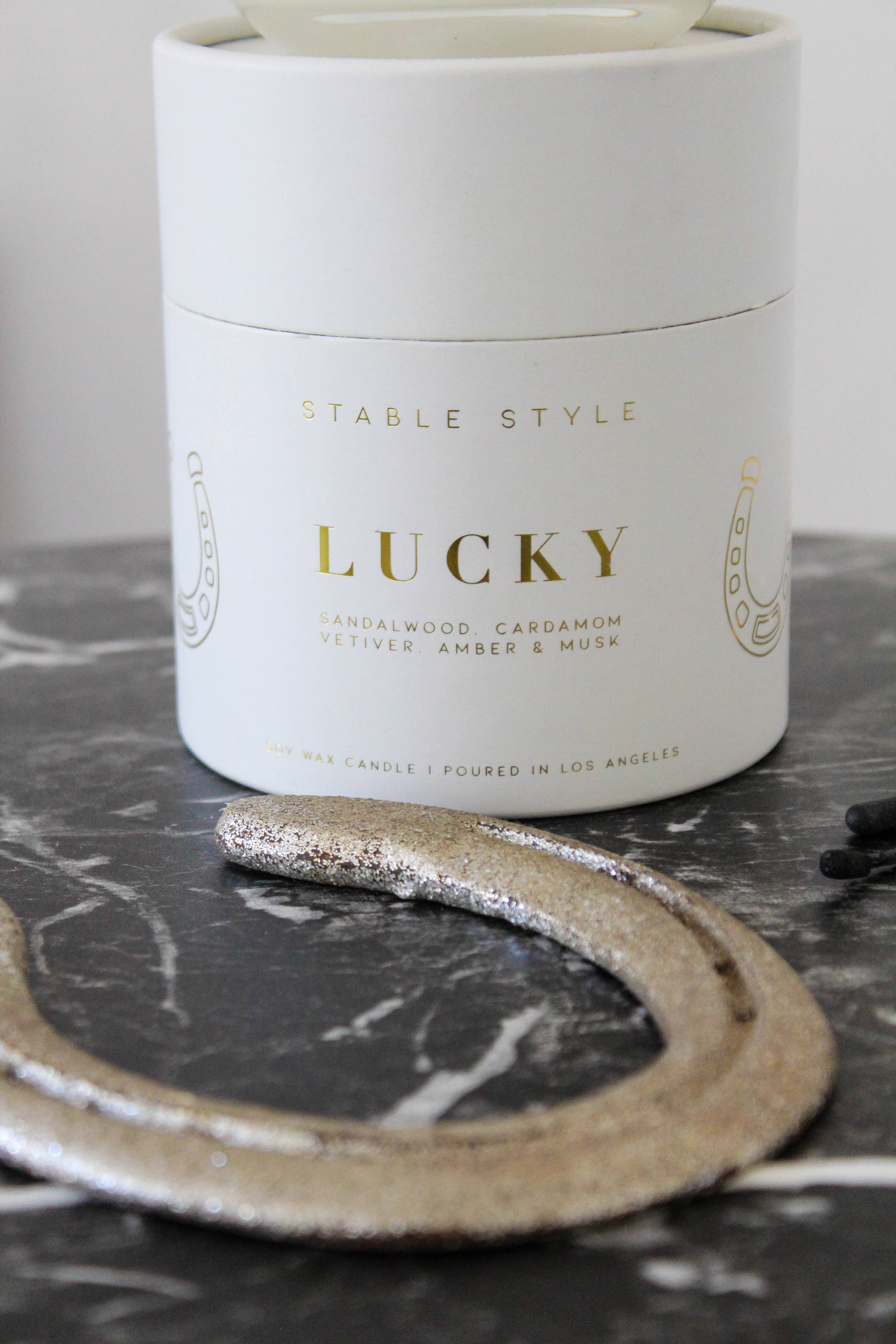 Horseshoe Soy Wax Candle - Lucky 