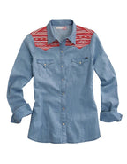 Tin Haul Aztec Yoke (Blue) - Women's Western Shirt