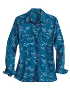 Tin Haul 2186 Cactus Shadows (Blue) - Women's Western Shirt