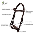 ExionPro Broad Wave Shape Designer Fancy Dressage Bridle & Web Reins