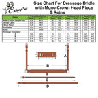 ExionPro Broad Wave Shape Designer Fancy Dressage Bridle & Web Reins