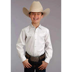 Stetson Pinpoint Oxford (White) - Boy's Western Shirt (Closeout)