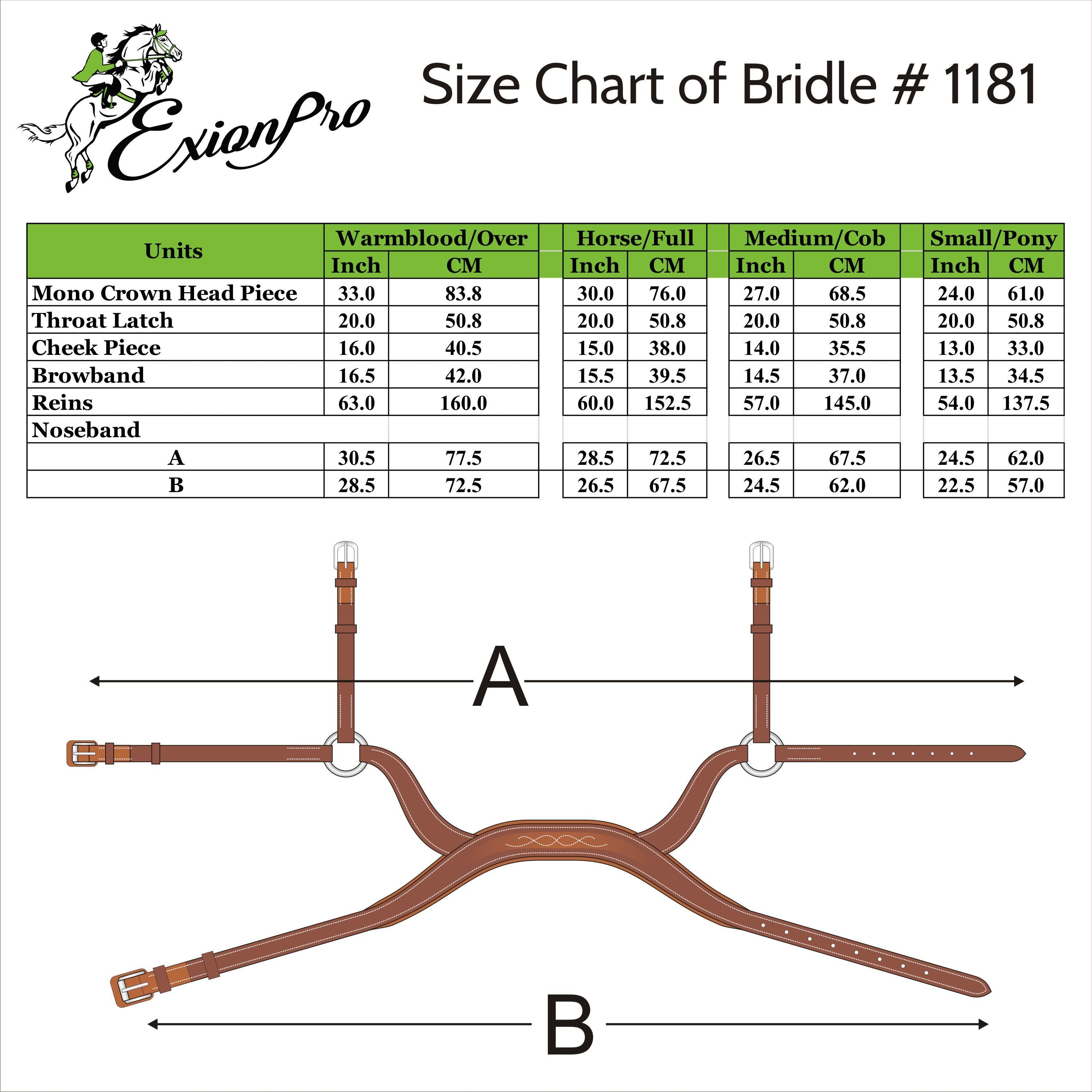 ExionPro Anatomical Drop Noseband Bridle with Reins