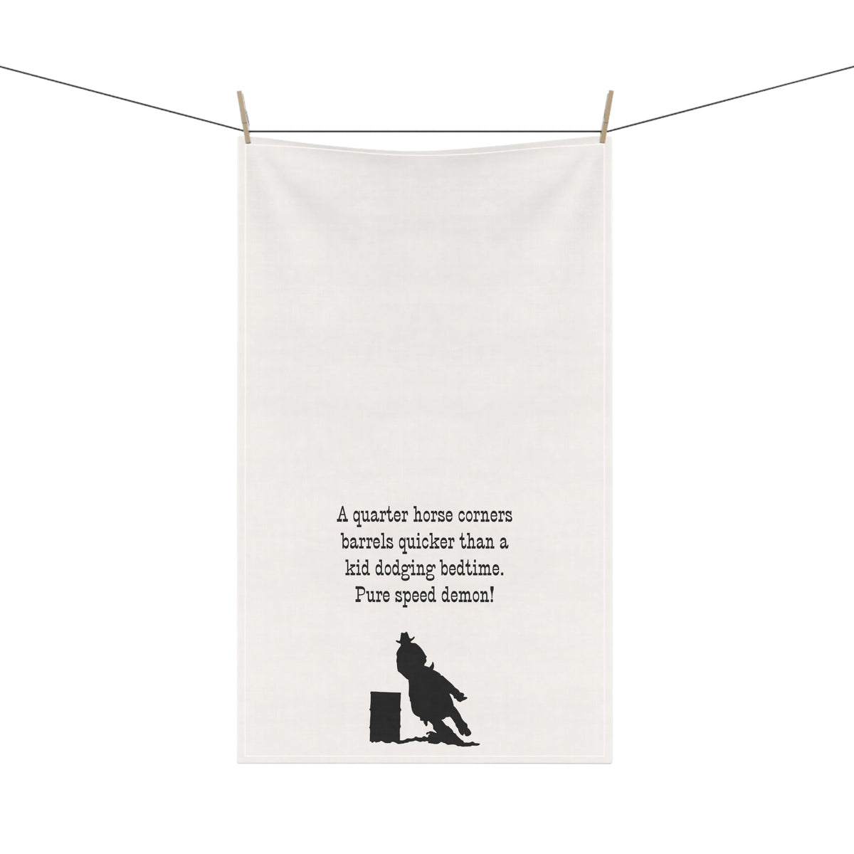 Quarter Horse Barrel Racing Tea Towels, Funny Kitchen Linens, Gift for Horse Lovers, Unique Home Decor, Cowboy Kitchen Accessories