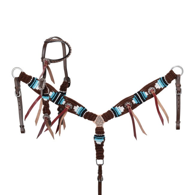 Pony Teal Hollow Mohair One Ear Headstall and Breastcollar Set