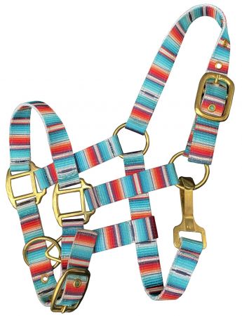 PONY Premium Nylon Halter- Teal Serape