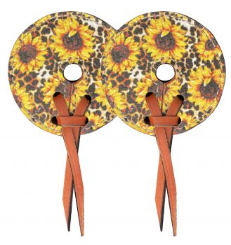 Leather Bit Guards - Sunflower and Cheetah