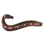 ExionPro Designer Clear Light Pink & Maroon linked Crystal Browband