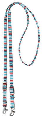 Nylon Contest Reins - Teal Serape Southwest Print