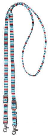 Nylon Contest Reins - Teal Serape Southwest Print