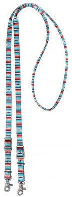 Nylon Contest Reins - Teal Serape Southwest Print