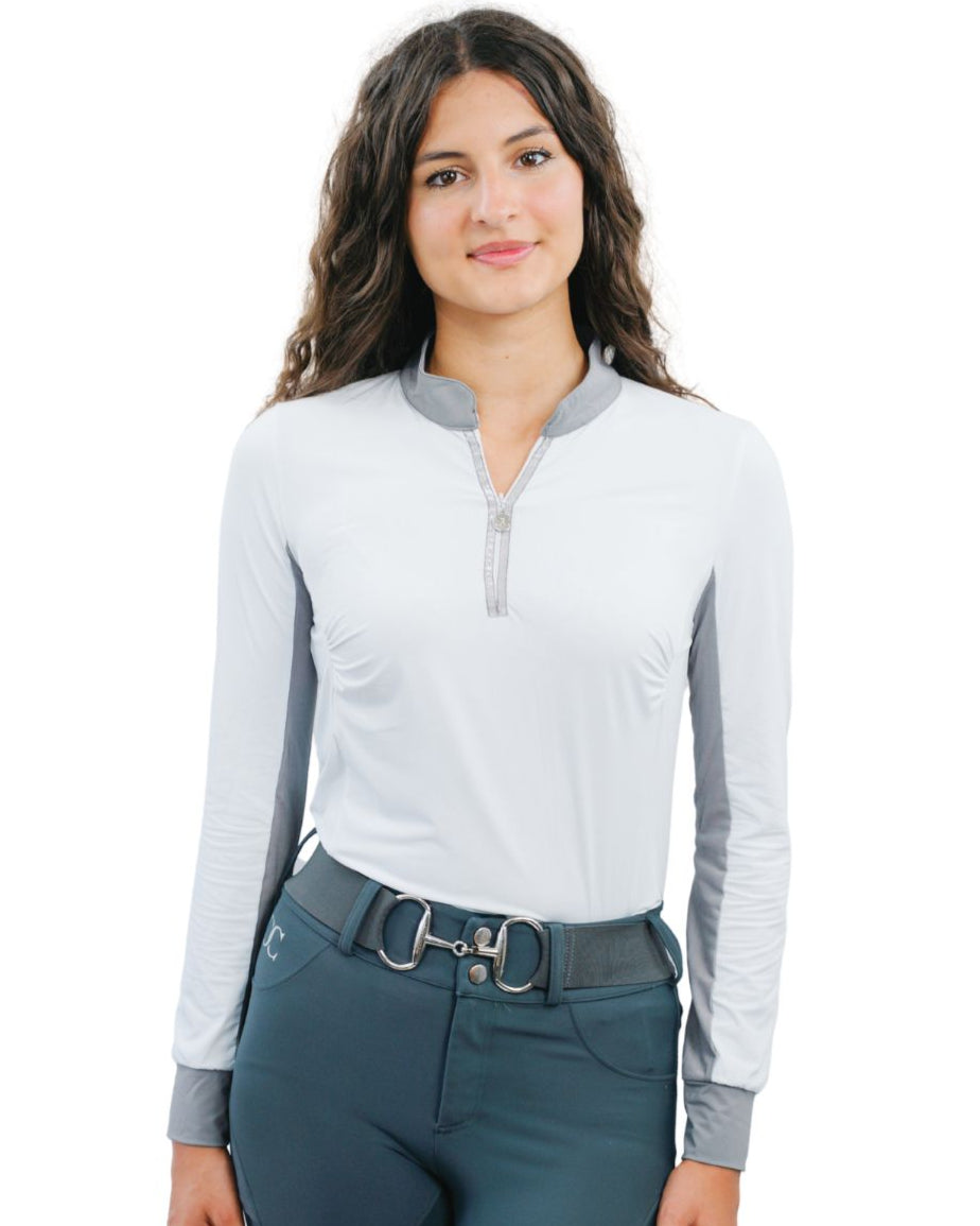 Cool and Comfortable White Sun Shirt with Glitter Bars