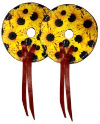 Leather Bit Guards - Sunflower
