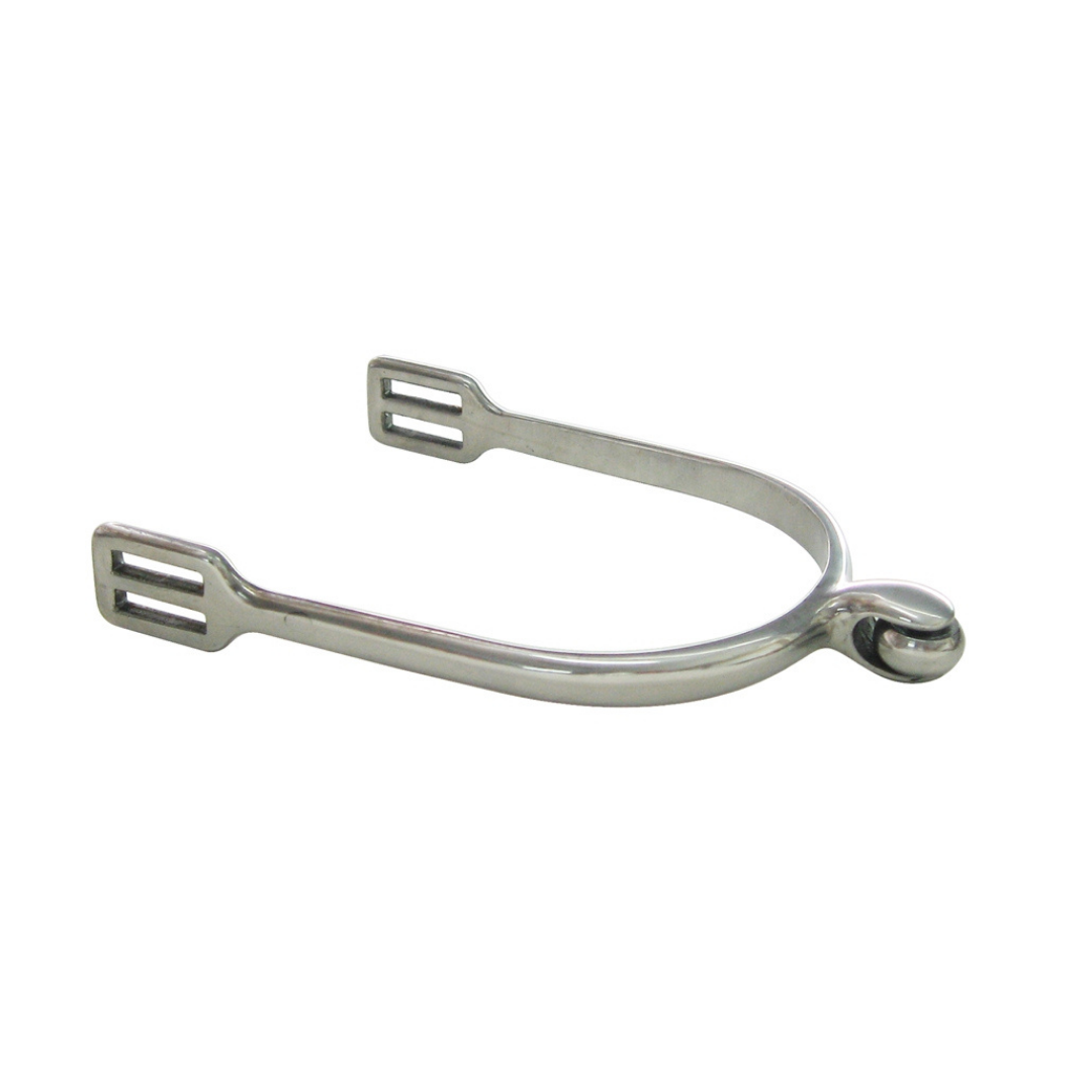 AJ Tack Ladies Stainless Steel Soft Touch Smooth Roller English Spurs