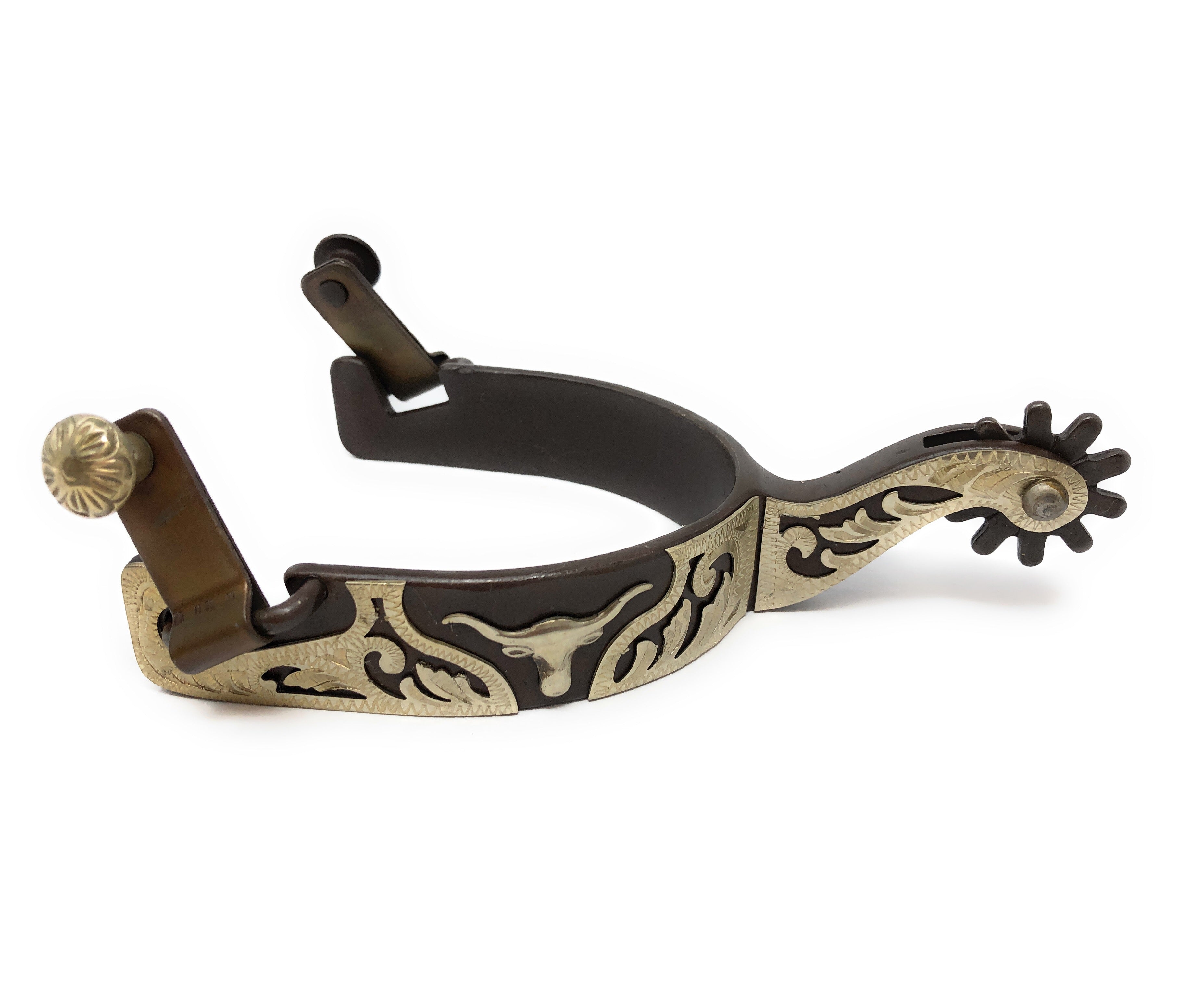 AJ Tack Men's Antique Brown Longhorn Spurs