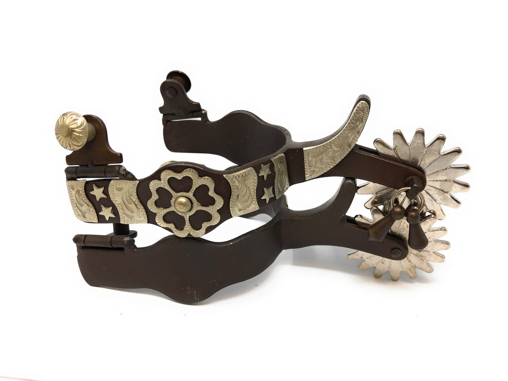 AJ Tack Men's Flower and Spurs Western Spurs