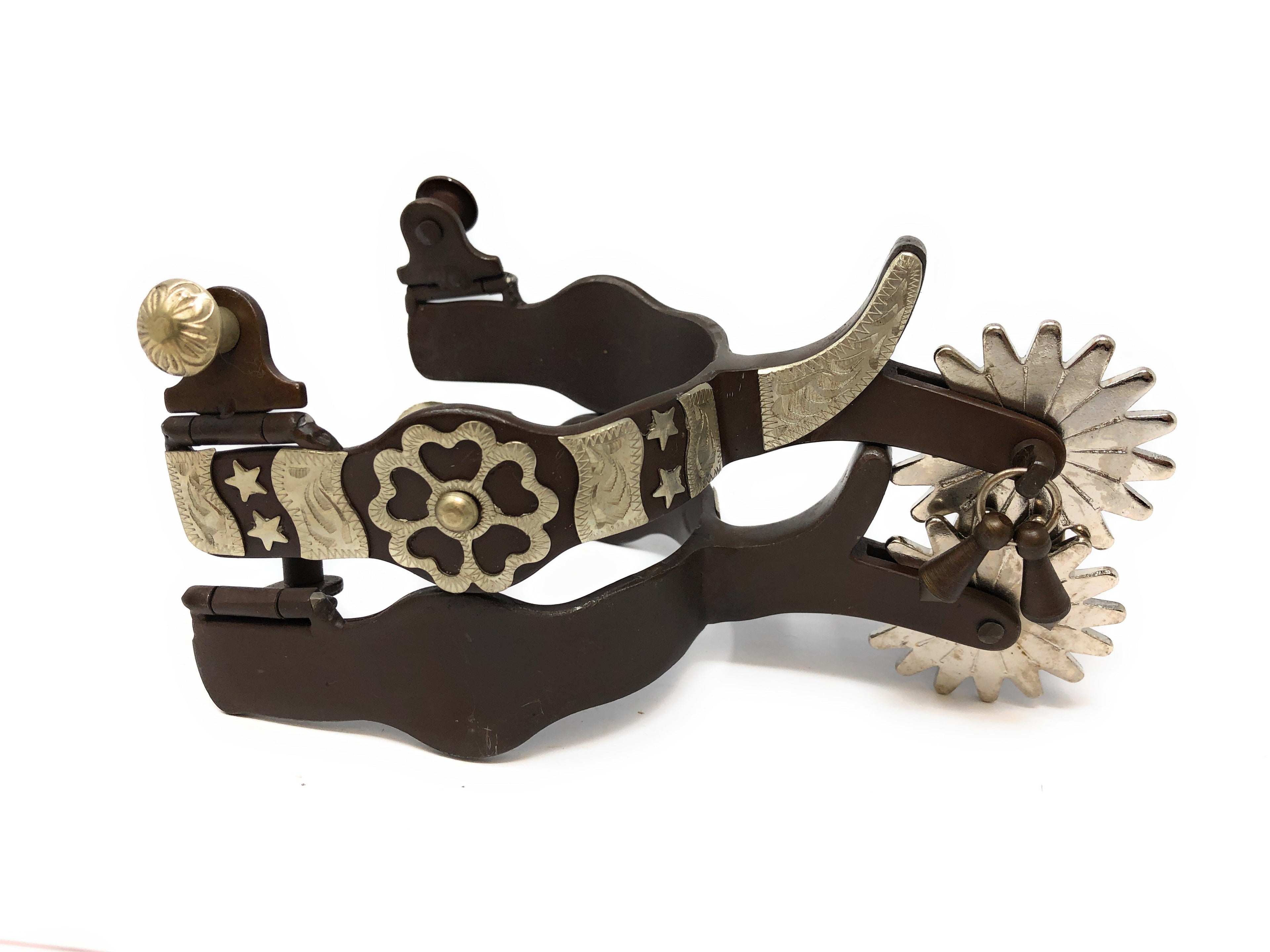 AJ Tack Men's Flower and Spurs Western Spurs