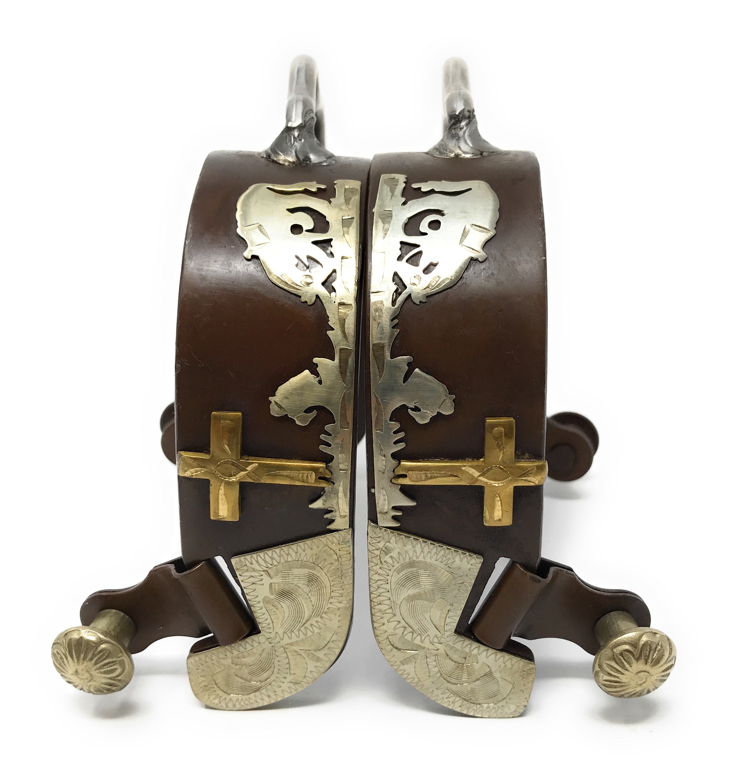 AJ Tack Men's Antique Brown Praying Cowboy Bumper Spurs