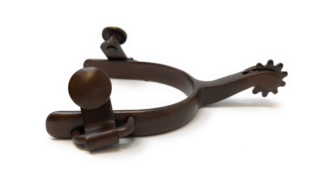 AJ Tack Youth Antique Brown Steer Head Spurs Package