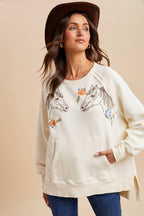 Embroidered Horse Pullover