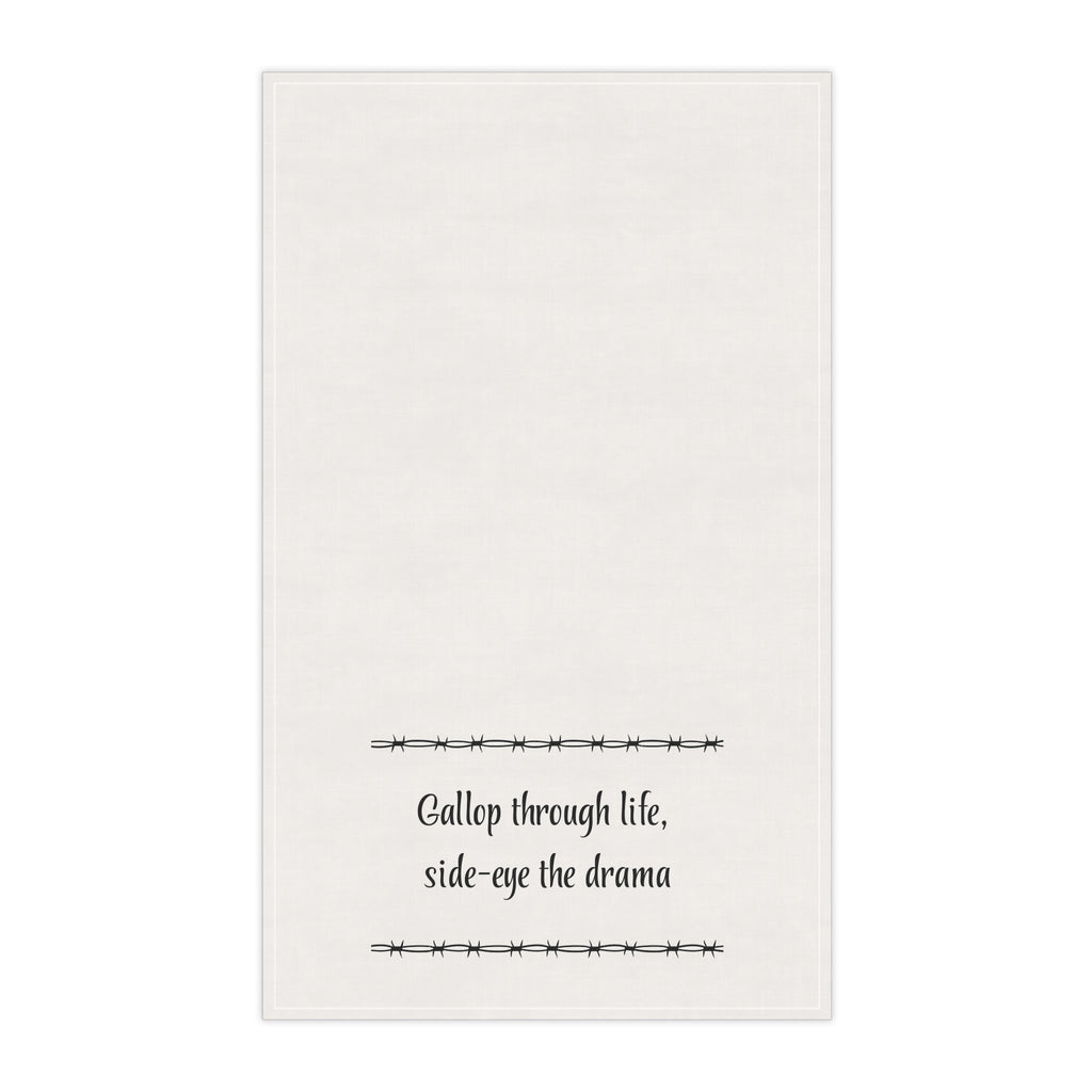 "Gallop through Life, side-eye the drama" Horse-tastic Tea/bar Towels with Inspiring Quotes, Kitchen Decor, Gift for Horse Lovers, Unique Home Accessories, Perfect for Housewarming