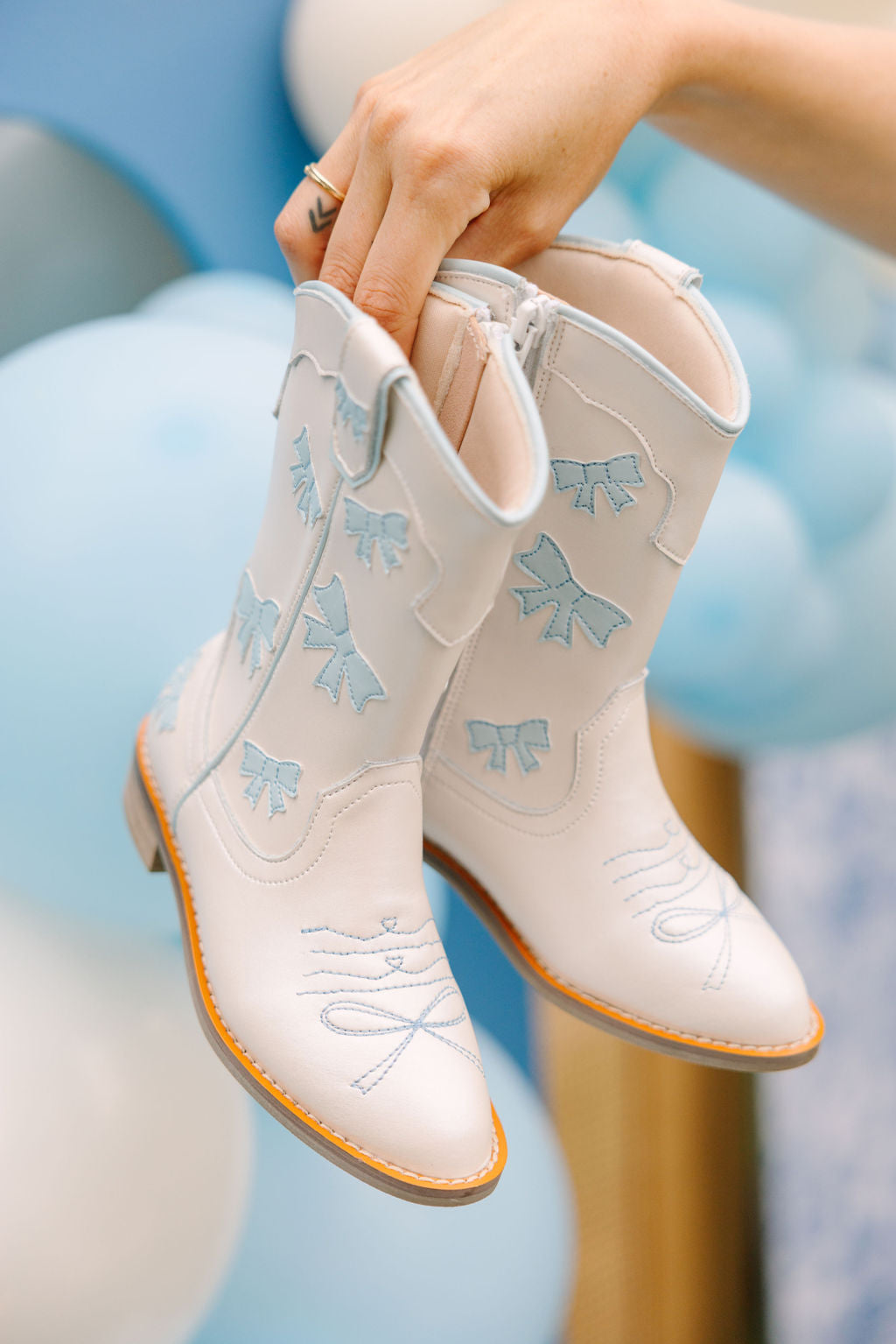 Cowgirl Baby Blue Bow Boots