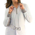 Cool and Comfortable White Sun Shirt with Glitter Bars