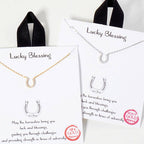 Horseshoe CZ Pendant Gold Dipped Necklace
