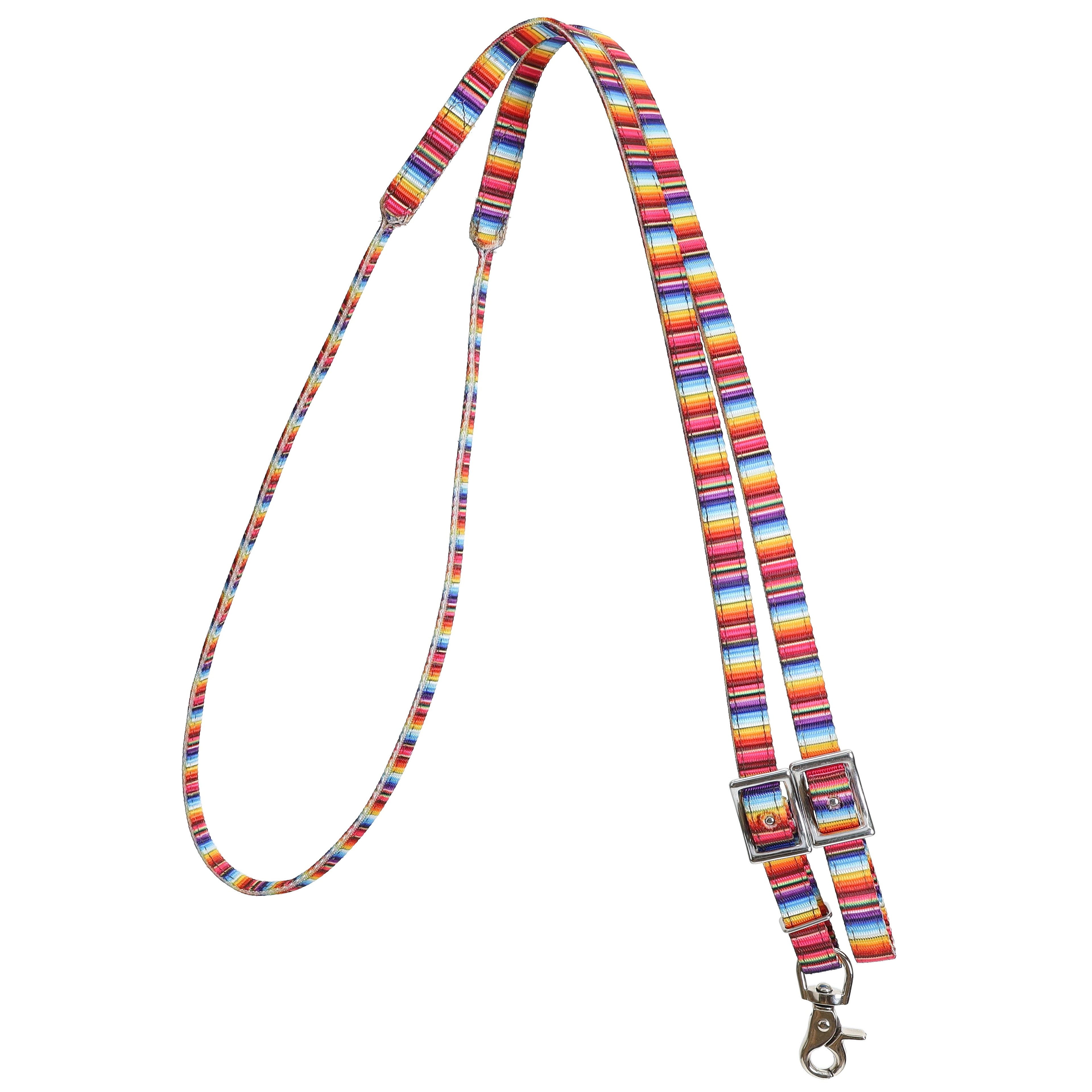 Rolled Nylon Contest Reins- Serape