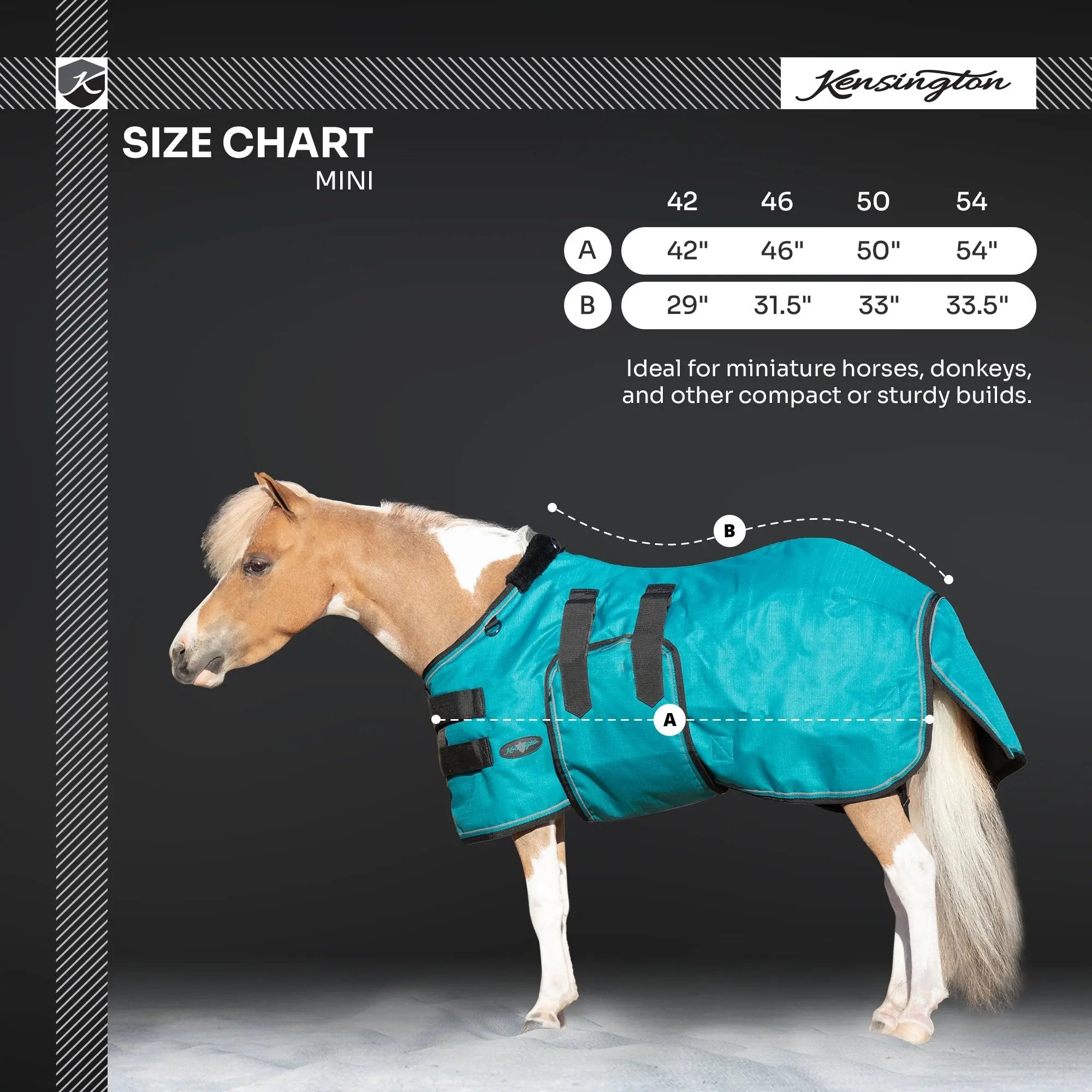 Kensington Mini 180G Medium Weight Horse Winter Turnout Blanket - Waterproof & Breathable