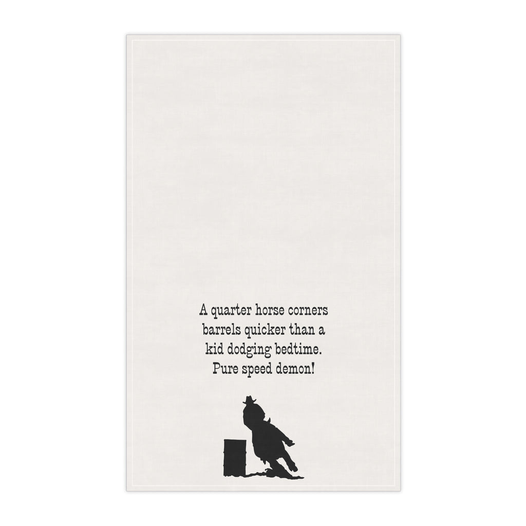 Quarter Horse Barrel Racing Tea Towels, Funny Kitchen Linens, Gift for Horse Lovers, Unique Home Decor, Cowboy Kitchen Accessories