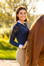 Navy Longsleeve lace with zip front