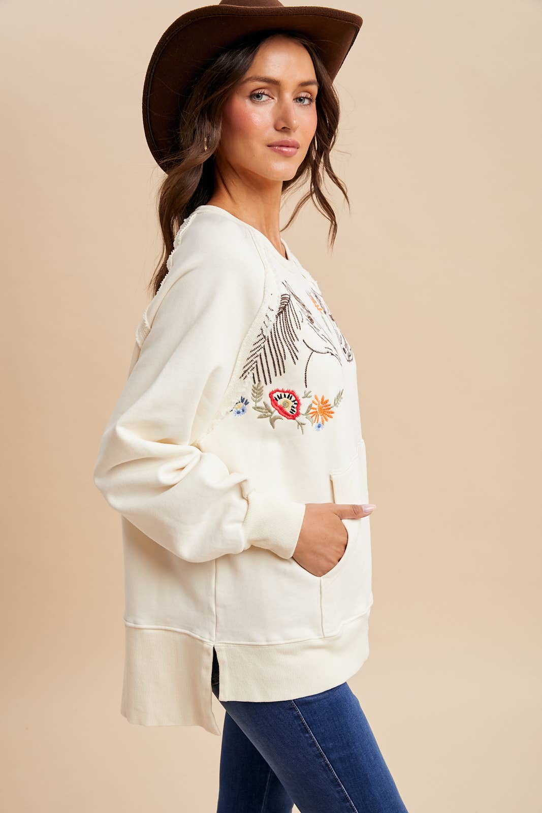 Embroidered Horse Pullover