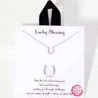 Horseshoe CZ Pendant Gold Dipped Necklace