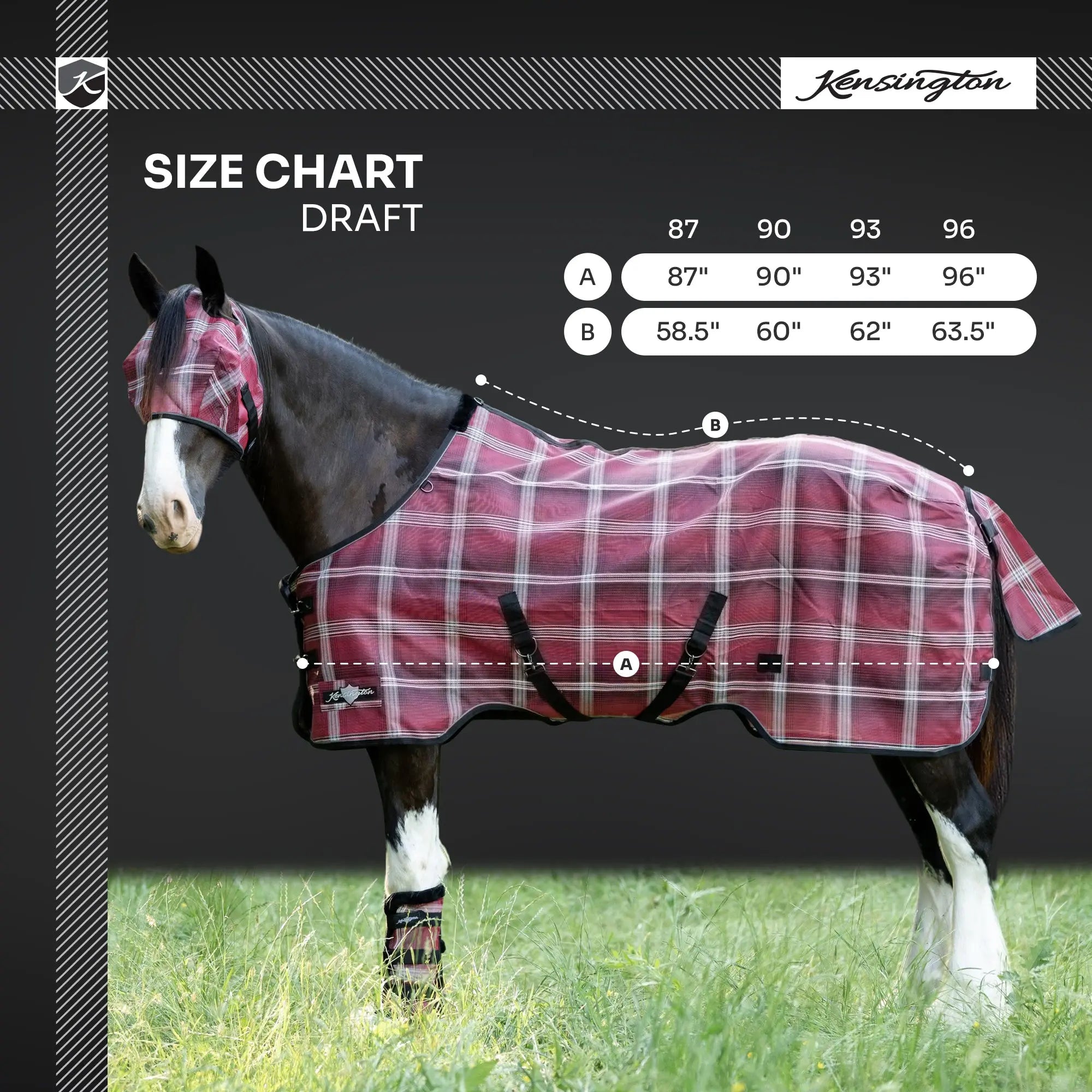 Kensington Draft Horse Protective Fly Sheet  - 73% UV Protection
