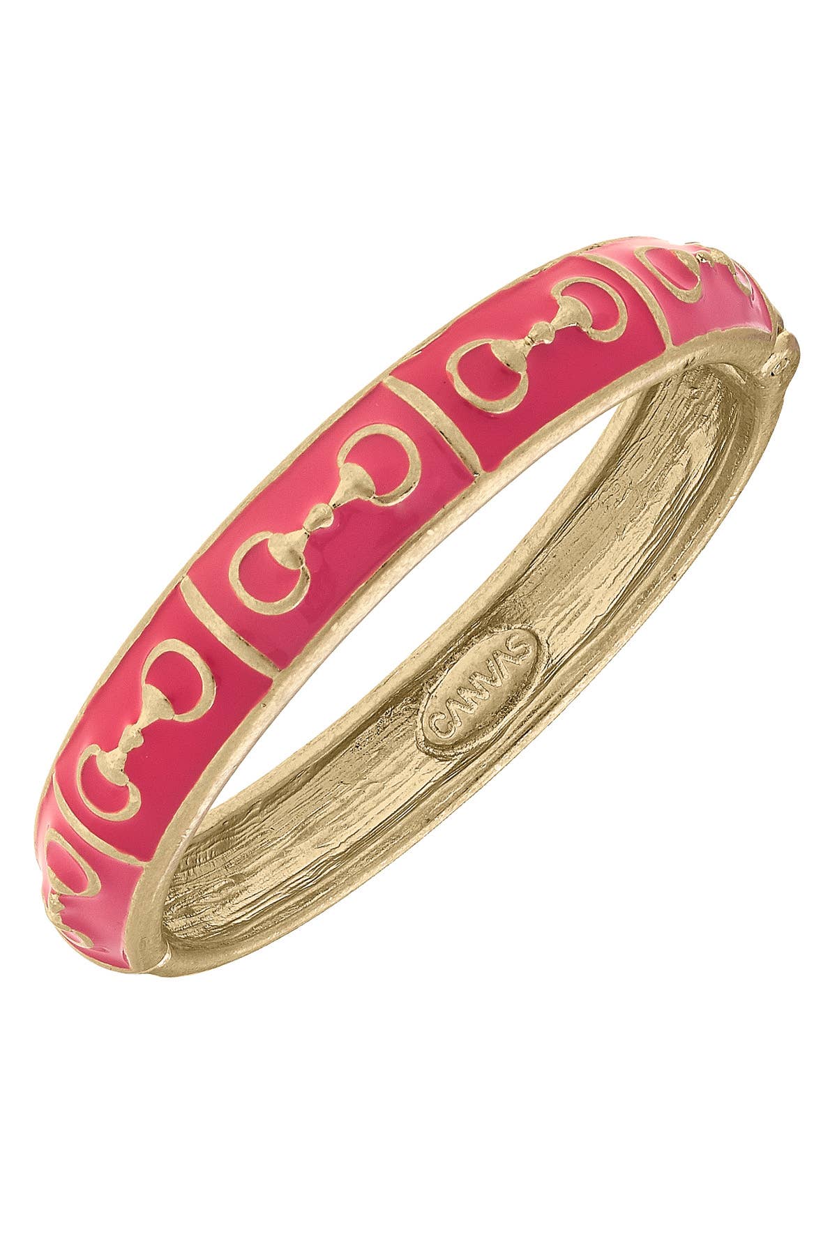 Quincy Horsebit Sculpted Enamel Hinge Bangle