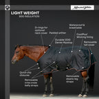 1200D Lightweight 80g Horse Winter Turnout Blanket - Waterproof & Breathable