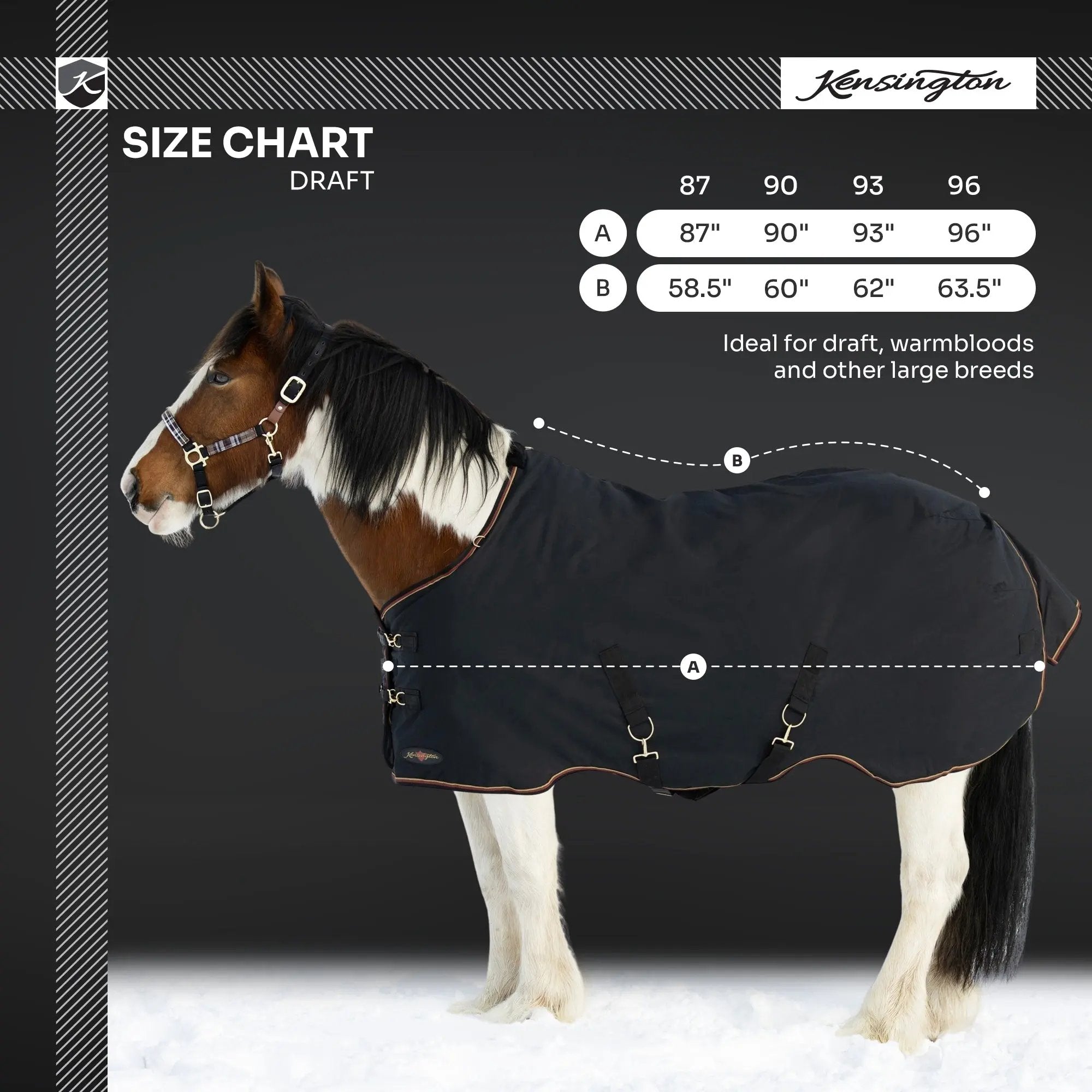 Kensington Draft Horse Heavyweight 300g Winter Turnout Blanket - Waterproof & Breathable