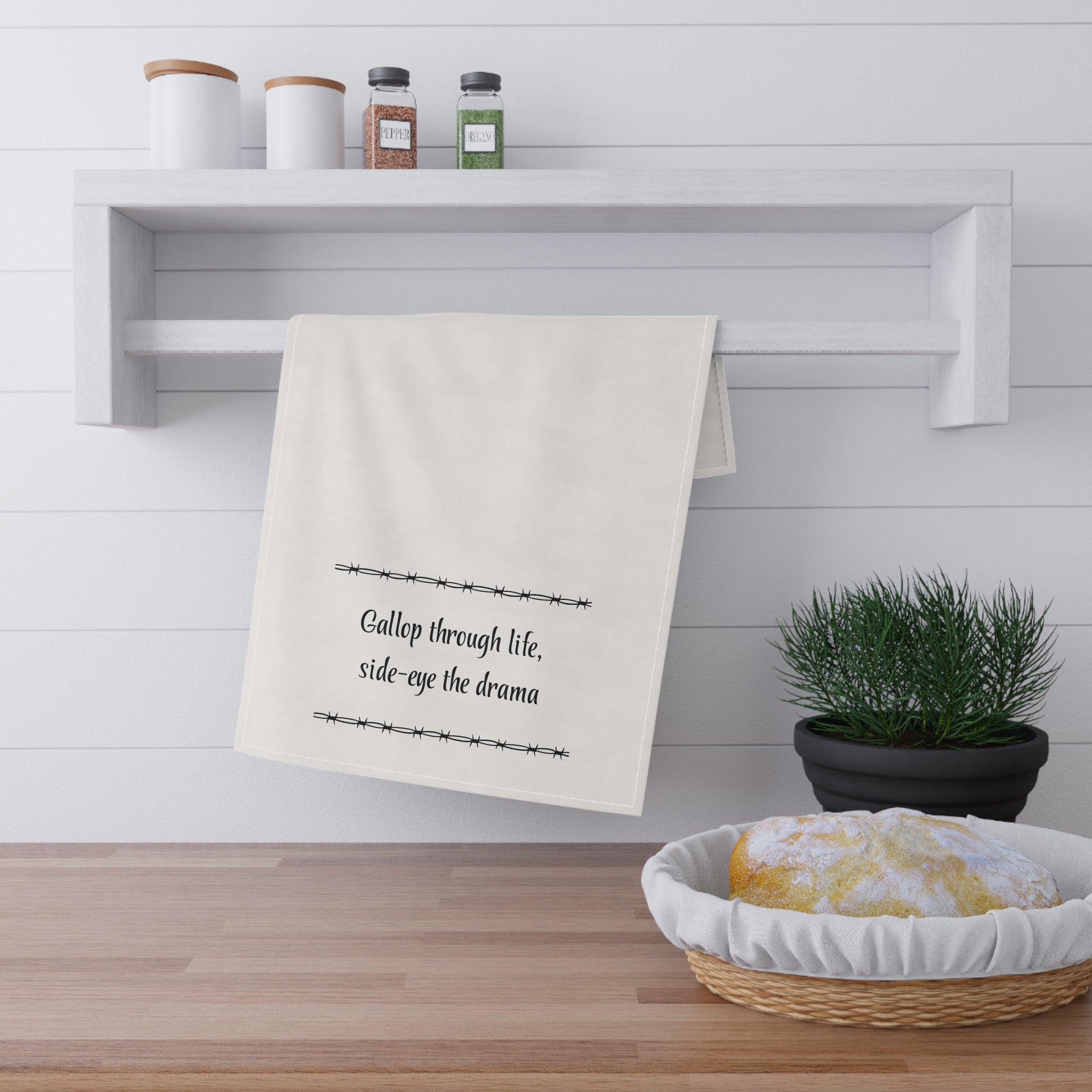 "Gallop through Life, side-eye the drama" Horse-tastic Tea/bar Towels with Inspiring Quotes, Kitchen Decor, Gift for Horse Lovers, Unique Home Accessories, Perfect for Housewarming