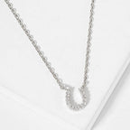 Horseshoe CZ Pendant Gold Dipped Necklace