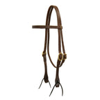 AJ Tack Oiled Harness Leather Straight Browband Headstall