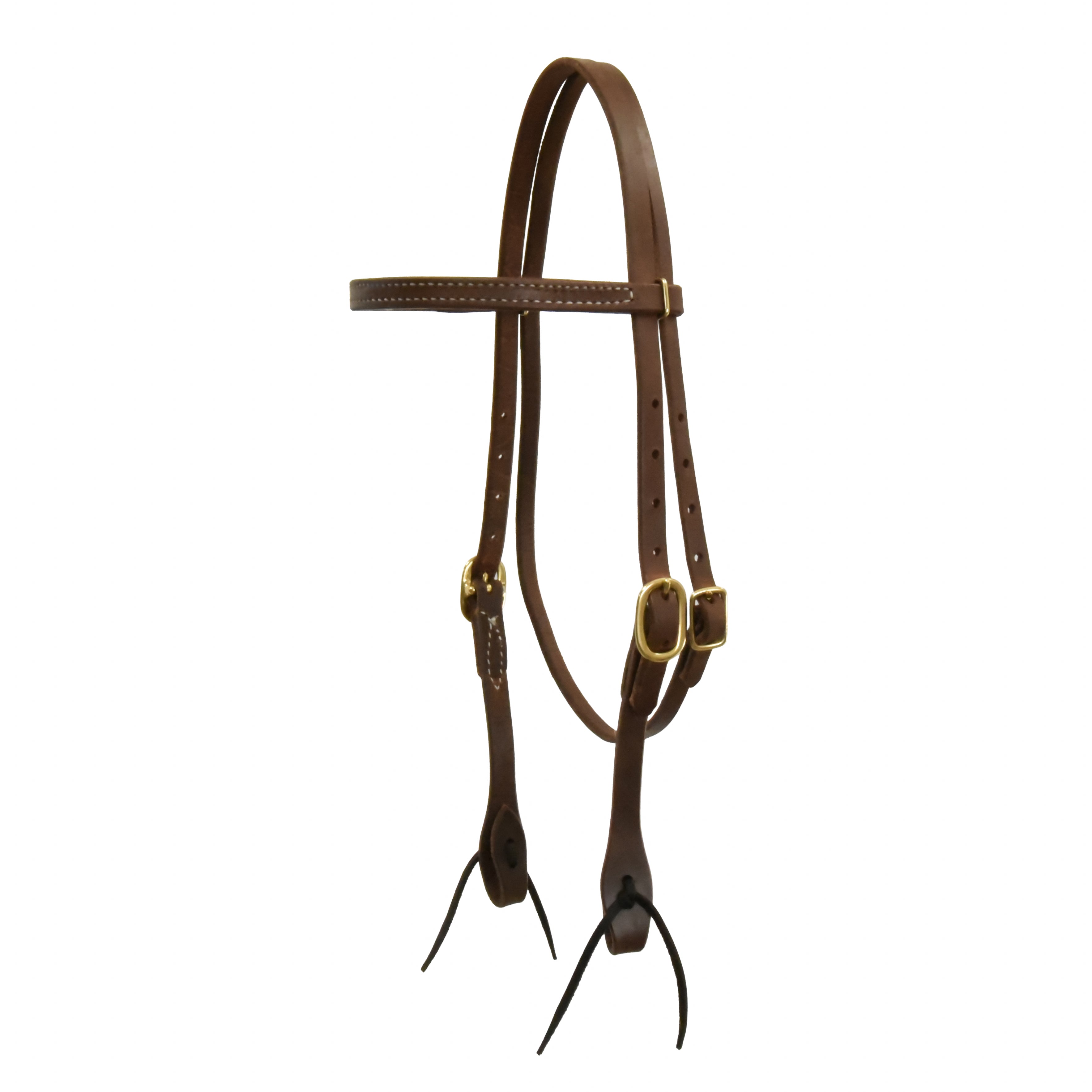 AJ Tack Oiled Harness Leather Straight Browband Headstall