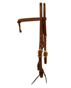 AJ Tack Oiled Harness Leather Knotted Browband Headstall