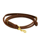 AJ Tack Latigo Leather Rolled Center Roper Reins - 3/4in x 7ft