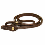 AJ Tack Oiled Harness Leather Brass Quick Change Roper Reins - 5/8in x 8ft